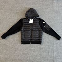 Veste zippée à capuche courte et ajustée M Brand, style classique transfrontalier, avec empiècements en coton tricoté, pour un look urbain décontracté CN/GUA Autre