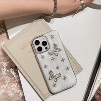 Casing HP iPhone 15/14/13/12/11 Pro Max dengan Pola Bintang 3D Epoxy Estetis Girly