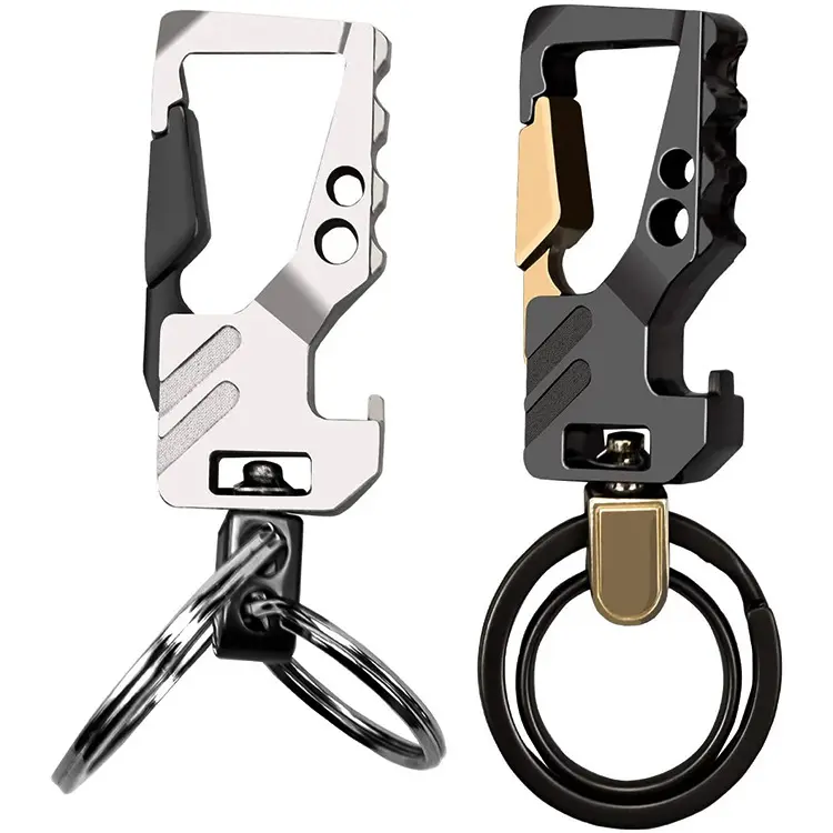 Creative Multifunctional Metal Key Chain Custom Logo Heavy Duty Bottle Opener Car Key Holder Keychain For Promotions Gifts