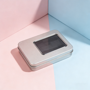 กล่องโลหะใสทรงสี่เหลี่ยมผืนผ้าสำหรับใส่ของเล่นเด็ก พวงกุญแจ ของขวัญ ขนม คุกกี้ กาแฟ ขายดีที่สุด - Product Image 1