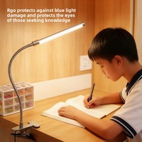 Lampe de bureau LED à alimentation USB, protection des yeux, spectre complet, en aluminium, avec pince, compacte, pour la lecture, idéale pour les dortoirs