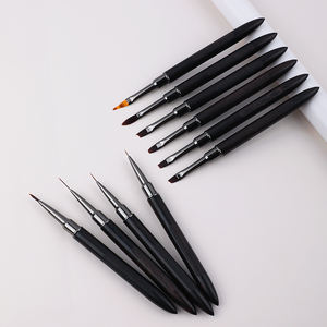 Ensemble de 10 pinceaux à ongles de haute qualité, manche en métal, poils en nylon et en kolinsky, pour la décoration des ongles, la peinture, le design, pour salon de manucure - Product Image 4