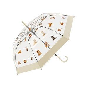 Nouvel <span class=keywords><strong>Parapluie</strong></span> Transparent à <span class=keywords><strong>Motif</strong></span> Chat et <span class=keywords><strong>Chien</strong></span> Style Animalier, Longue Poignée Droite Semi-automatique, 8 Baleines, Clair - Product Image 4