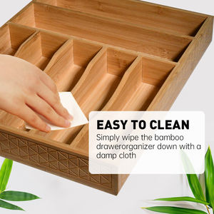 Modern Bamboo Kitchen <b>Drawer</b> <b>Organizer</b> Silverware and Utensil Holder with Lacquer for <b>Tool</b> Storage in Kitchen - Product Image 5