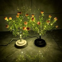Lampe de table rose brodée en forme de boule, lampe de bureau, cadeau pour filles, décoration intérieure pour mariage, Noël, salon, chambre, fête