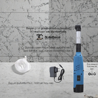 Meuleuse d'angle micro 90 degrés portative sans balais pour nettoyage de joints de carrelage, avec batterie rechargeable et arbre coudé