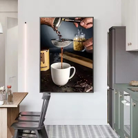 Vintage Art Déco café latte toile affiches à l'huile et bar imprime Cuisine Café Luxe Famille Restaurant mur art décor