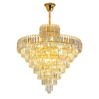 Lustre moderne en cristal doré JYLIGHTING pour villa, hall d'hôtel, salon, lustres creux, luminaires suspendus