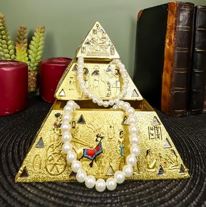 Las pirámides doradas egipcias se pueden apilar con una escultura de joyero, pictografía egipcia antigua y decoración de pirámide de espejo - Product Image 6