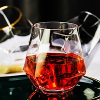 Verre à whisky hexagonal en cristal avec bord doré créatif, réutilisable, motif uni minimaliste, pour la maison, pour eau froide et vin