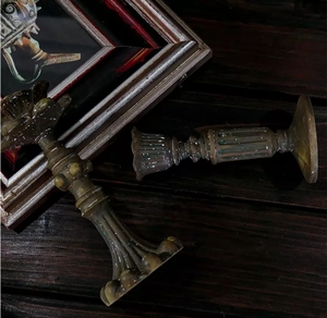 <span class=keywords><strong>Grand</strong></span> Porte-bougie Chauffe-plat Classique Français en Bronze, en Polyrésine, Céramique, Métal et Bois, avec Motifs en Relief, pour la Décoration Intérieure et la Saint-Valentin - Product Image 2