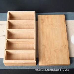 Bamboo <b>Storage</b> Box Multi Compartment Rectangle Desk Organizer For Sundries With Divider Sections - Product Image 4