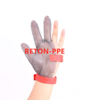 Gant en maille d'acier inoxydable à 3 doigts/gant en maille résistant aux coupures