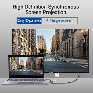 3-en-1 Concentrador de carga 4K Compatible con <span class=keywords><strong>HDMI</strong></span> 3,1 Tipo-C <span class=keywords><strong>a</strong></span> 3,0 <span class=keywords><strong>Adaptador</strong></span> de carga para convertidor Air 12 para uso de teléfonos móviles - Product Image 2