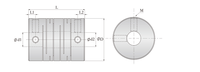 Accouplement flexible en alliage d'aluminium série GIC à serrage par ligne parallèle, diamètre de trou 16-105 mm, 2000 tr/min, 0,8-200 N.m