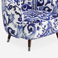 Fait à la main moderne bleu scandinave Art déco chêne bois canapé simple chaise doux Gros Grain tissu pour bureau à domicile salon chambres