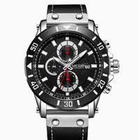 Montre-bracelet à quartz Megir 2081 pour hommes, chronographe lumineux, étanche, design tendance, montre connectée sport, prix de gros