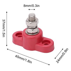 Single Stud Battery Junction Posts M10 Heavy Duty Power Ground Junction <strong>Block</strong> Power Distribution 1 <strong>Pair</strong> Red Black Studs <strong>Terminal</strong>