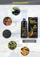 Shampoo colorant capillaire noir permanent 3 en 1 à base d'extraits végétaux naturels de Thaïlande, facile à utiliser, de la marque MEIDU