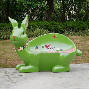 Joyful Bunny Modern Lounge Seat Durable UV-Resistant Fiberglass Waterproof Outdoor Dining <b>Seating</b> for Community Plazas - Product Image 6