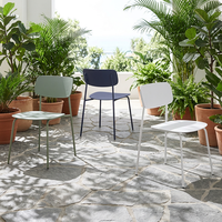 Chaise minimaliste haut de gamme empilable avec dossier, chaise moderne