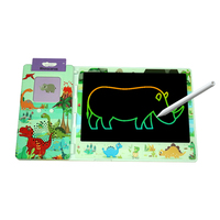 Jouets éducatifs pour enfants, cartes de conversation clignotantes 8.5 pouces, tableau d'écriture lcd coloré avec lecteur de cartes