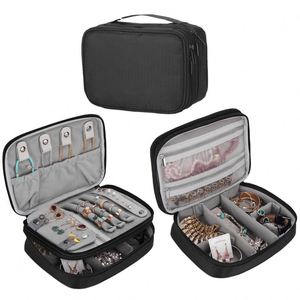 Étui de rangement pour bijoux de voyage compact et de grande capacité, fabriqué en usine BSCI, pour colliers, boucles d'oreilles, bagues, montres - Product Image 1