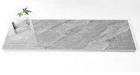 Carrelage en marbre gris foncé 120x47, design marbré, bord original, carrelage pour escaliers