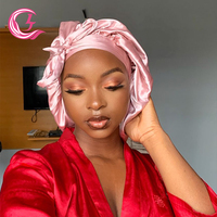 Bande élastique antidérapante pour cheveux africains avec logo personnalisé et X grand bonnet en satin de soie 100% rose Oem avec enveloppes pour adultes
