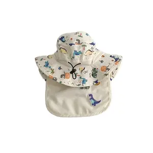 Chapeau de protection solaire pour enfants été nouveau dessin animé visière grand bord bébé chapeau plage pêcheur chapeau en gros