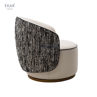 Chaise rotative à 360 degrés Chaise de loisirs lounge moderne avec siège rembourré en laine