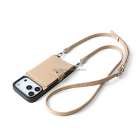 Étui de téléphone en cuir fait main exquis avec sangle bandoulière pour iPhone 15 17 Pro Max