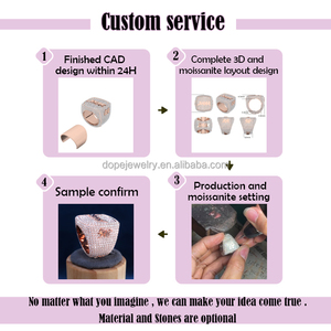 フルアイスアウトメンズリングHiphop VVSダイヤモンドシェイプカスタムロゴヒーロー925シルバーMoissaniteリング - Product Image 5