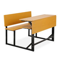 Ensemble moderne de banc et chaise d'école en métal, table d'étude double pour étudiants, mobilier de salle de classe