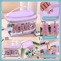 Grande trousse de maquillage en PVC de grande capacité avec sac de rangement transparent et étanche pour voyage, sac de rangement portable pour Mahjong