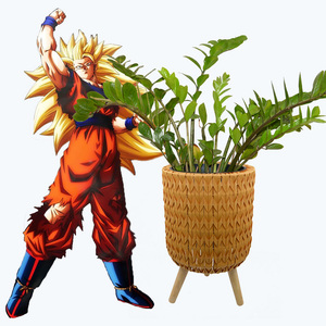 HuangTu Jardineras Y Macetas Woven Plastic Rattan Flower Pots Planter For Indoor Flower Pots & Planters Basket