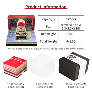 Nouveauté : <span class=keywords><strong>Bloc</strong></span>-notes de calendrier de Noël avec train du Père Noël <span class=keywords><strong>mignon</strong></span> en 3D, <span class=keywords><strong>bloc</strong></span>-notes de bureau festif avec lumière pour cadeau de Noël - Product Image 6