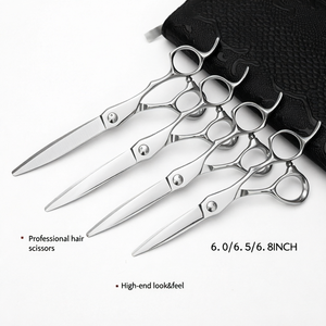 Juego de Tijeras de Peluquería Profesionales de Alta Calidad a Precio de Fábrica, 4 Piezas con Punta Redonda de 28 Dientes para Diestros, para Peluquería - Product Image 1