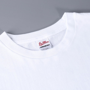 Nouveaux T-shirts d'été amples en coton épais 250G à manches courtes, couleur unie, col rond, impression de logo personnalisée - Product Image 4