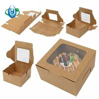 Boîte Bakrey en papier kraft écologique avec fenêtre pour gâteau et donut pour fête et à emporter