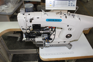 Machine industrielle automatique à ourler les bas de jeans, point de chaînette et point noué, haute vitesse, programmable avec moteur et engrenage - Product Image 6