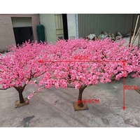 60cm hauteur mini fleur de pêcher artificielle arbre soie rose pêche bonsaï fleur pour la décoration de la maison