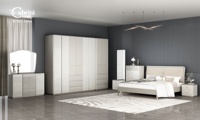 Ensemble de lit double moderne de luxe en bois, cadre en bois pour lit queen size, mobilier complet pour chambre à coucher