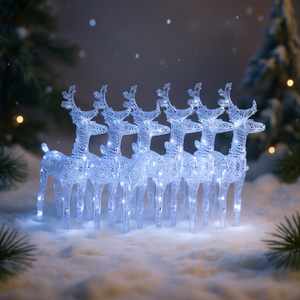 Juego de 6 Renos Navideños con 240 LED Blanco Frío, Iluminación Decorativa Acrílica IP65 AC 110V - Product Image 2