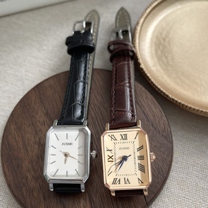 Retro Women's Quartz <b>Watch</b> Classic Casual Rectangle Dial PU Strap Band Huyo Fashionable <b>Watch</b> - Product Image 1