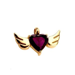 Kalung Batu Sayap Malaikat dari Baja Anti Karat, Wadah Abu Jenazah, Liontin Perhiasan Penyimpan Abu Kristal Berbentuk Hati Sayap, untuk Kremasi - Product Image 1