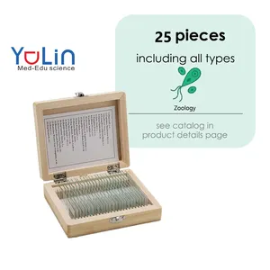 Wholesale microscope slides supplier laboratory apparatus zoology microscope slide 25 kinds set