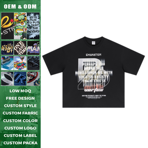 Camiseta Cyberpunk de Manga Corta Holgada, 100% Algodón, Tejido Grueso de 230g, con Estampado - Product Image 2