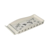 Plat à beurre rectangulaire en céramique personnalisable, écologique, au design moderne végétal, en porcelaine, compatible lave-vaisselle, pour la présentation des aliments
