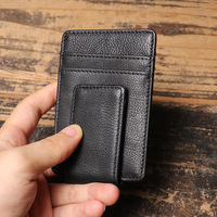 Couche supérieure en cuir Pu plusieurs fentes pour cartes Rfid boucle d'aspiration magnétique US Dollar Clip portefeuille pour hommes porte-carte de crédit